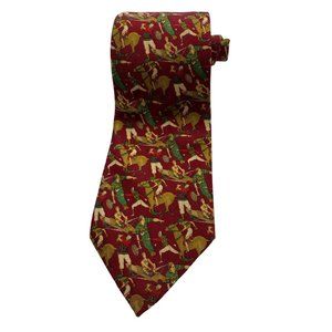 Salvatore Ferragamo Men's Sport Silk Necktie Equestrian Rowing Tennis
